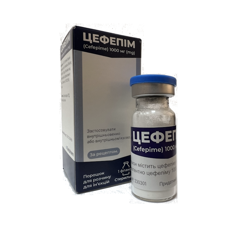 Цефепім, порошок для розчину для ін'єкцій, по 1000 мг №1
